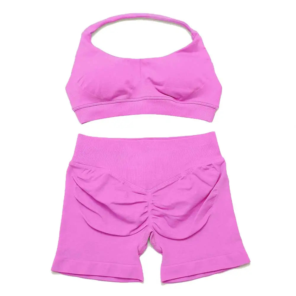 Dfyoga two pieces yoga outfits clothing pants set woman Halter Top sports leggings pant Gym workout sets pilates clothes