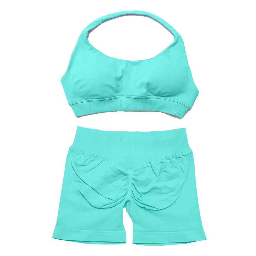 Dfyoga two pieces yoga outfits clothing pants set woman Halter Top sports leggings pant Gym workout sets pilates clothes