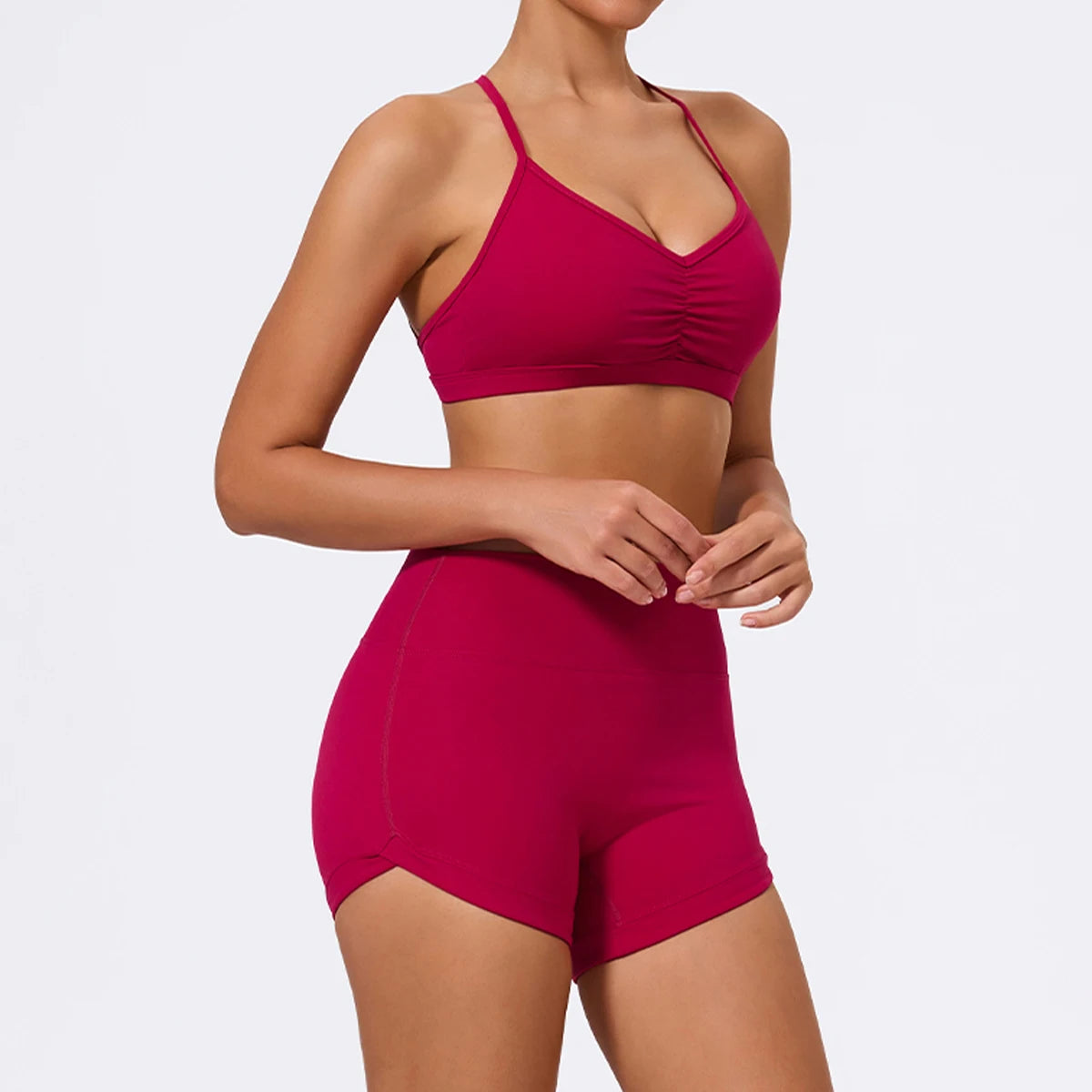 Ctenkevet New 2Pcs Women Gym Workout Bra Set Outdoor Running Sportswear Female Two-piece Shorts Yoga Suit Sport Outfit For Woman