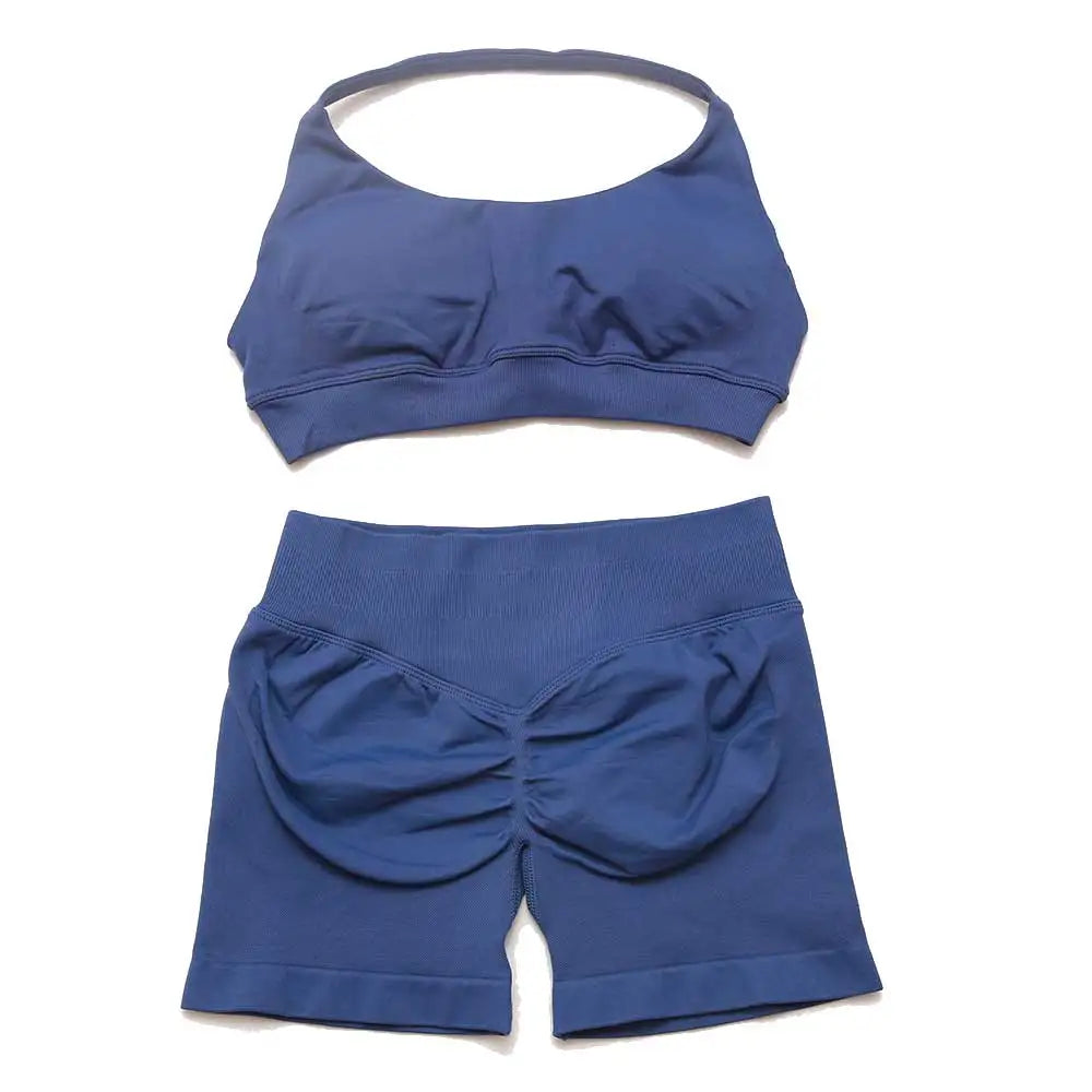 Dfyoga two pieces yoga outfits clothing pants set woman Halter Top sports leggings pant Gym workout sets pilates clothes