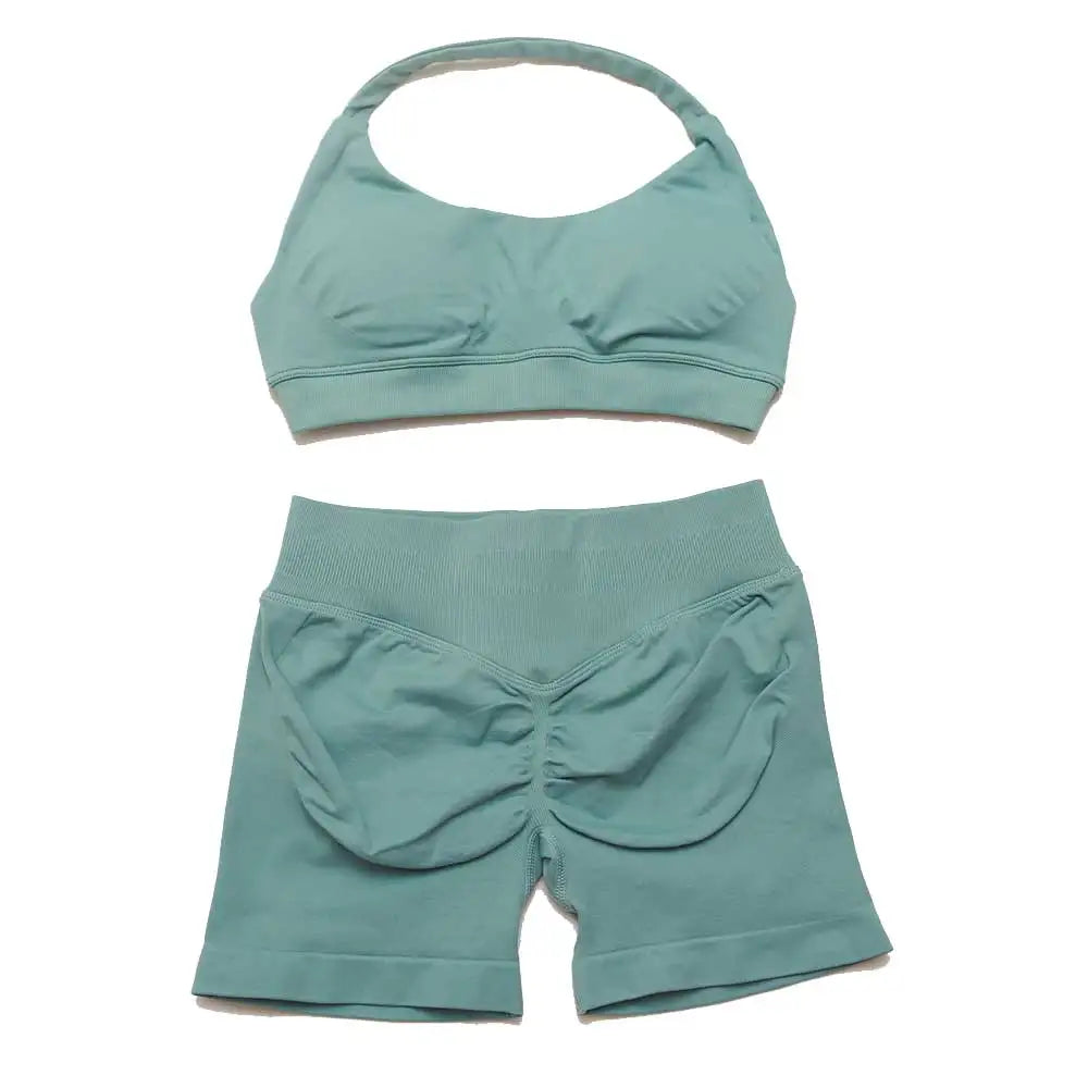 Dfyoga two pieces yoga outfits clothing pants set woman Halter Top sports leggings pant Gym workout sets pilates clothes