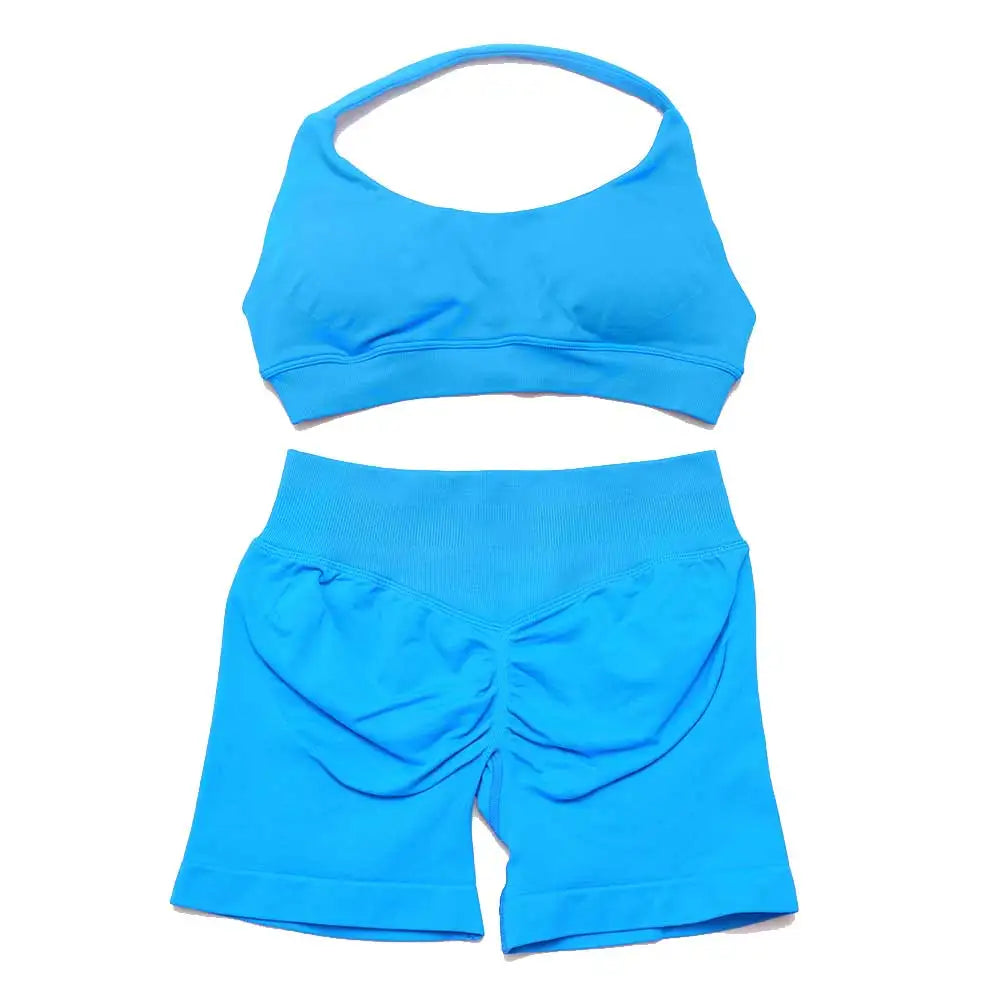 Dfyoga two pieces yoga outfits clothing pants set woman Halter Top sports leggings pant Gym workout sets pilates clothes