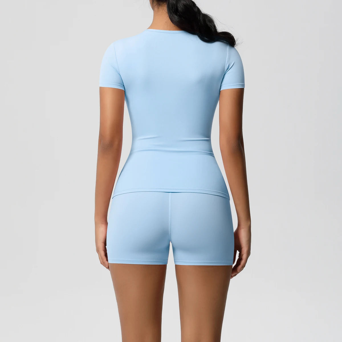 2PCS Yoga Set Gym Clothes Sportswear Yoga Suits For Women Fitness Short Sleeve Crop Top Tracksuits Sports Bra Gym