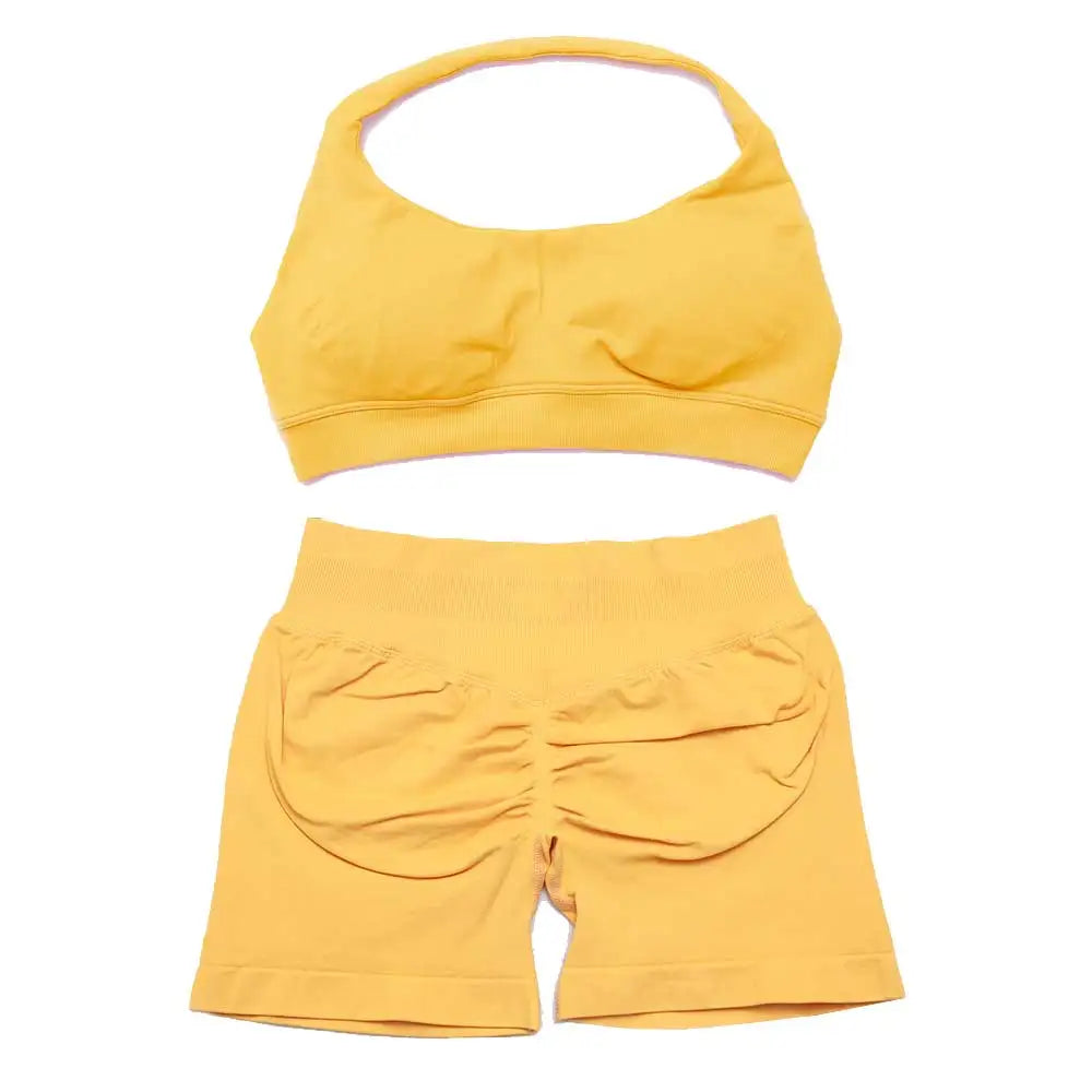 Dfyoga two pieces yoga outfits clothing pants set woman Halter Top sports leggings pant Gym workout sets pilates clothes