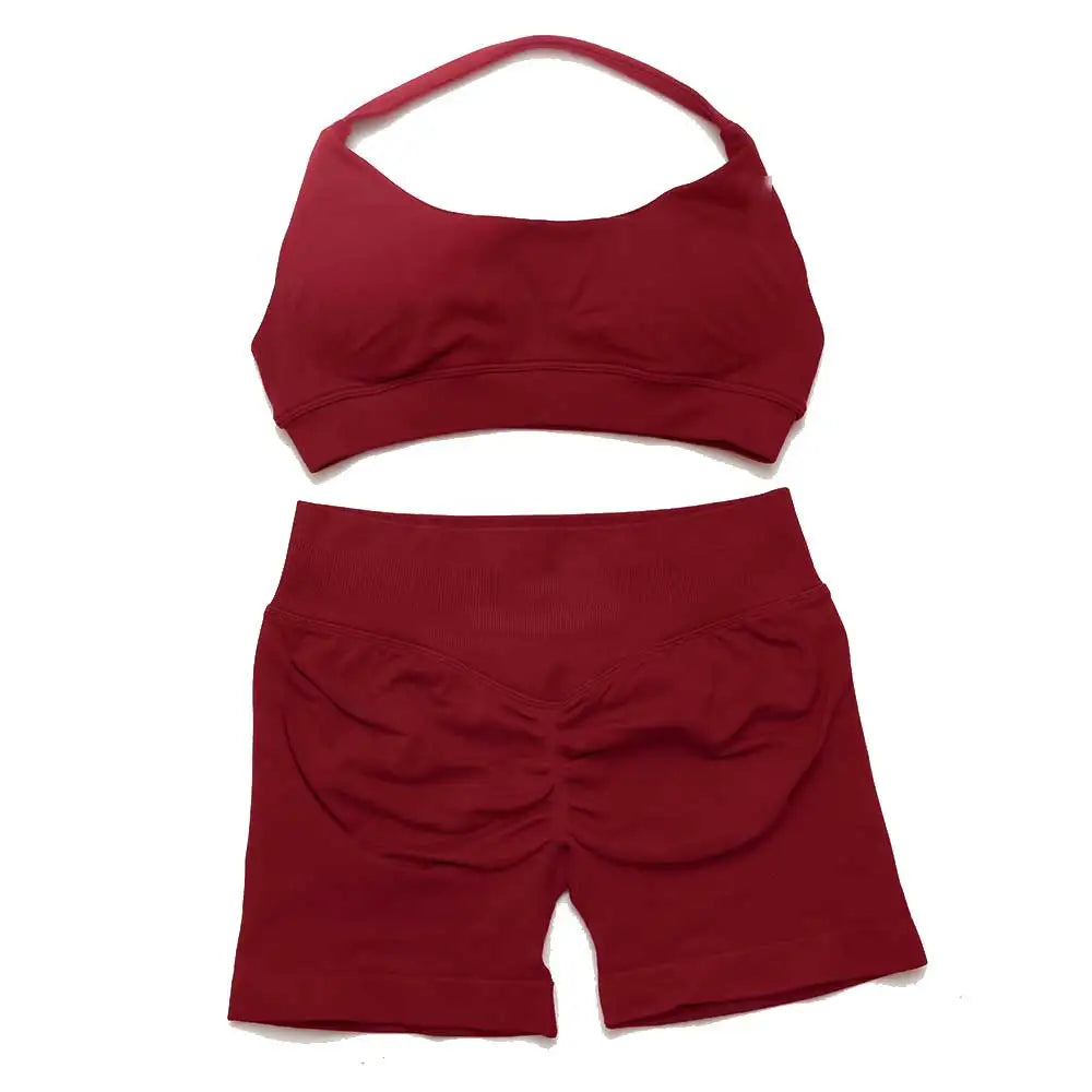 Dfyoga two pieces yoga outfits clothing pants set woman Halter Top sports leggings pant Gym workout sets pilates clothes