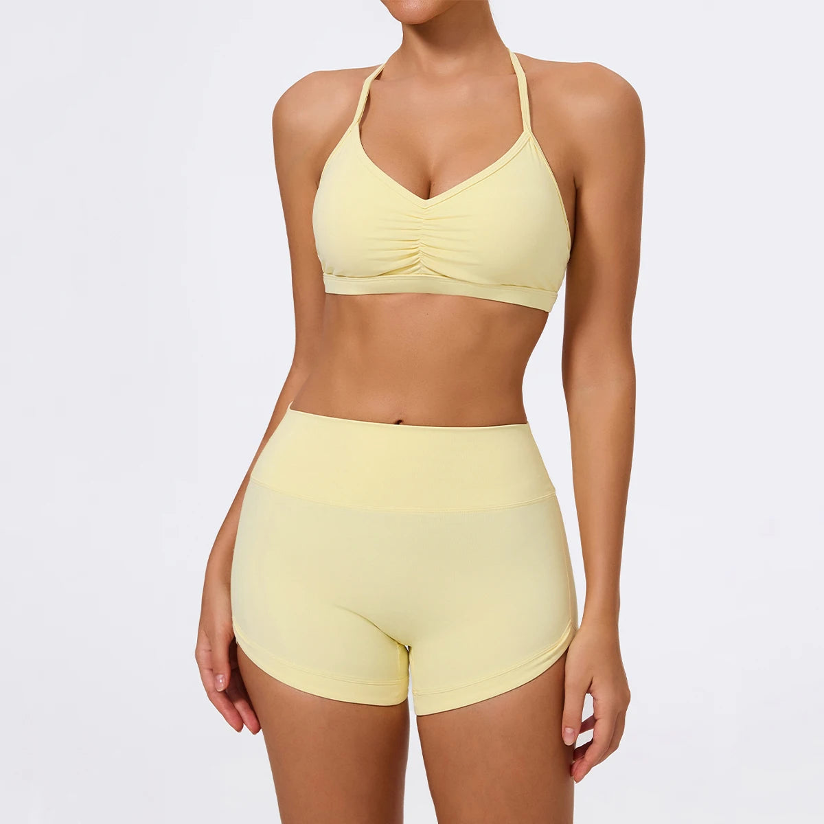 Ctenkevet New 2Pcs Women Gym Workout Bra Set Outdoor Running Sportswear Female Two-piece Shorts Yoga Suit Sport Outfit For Woman