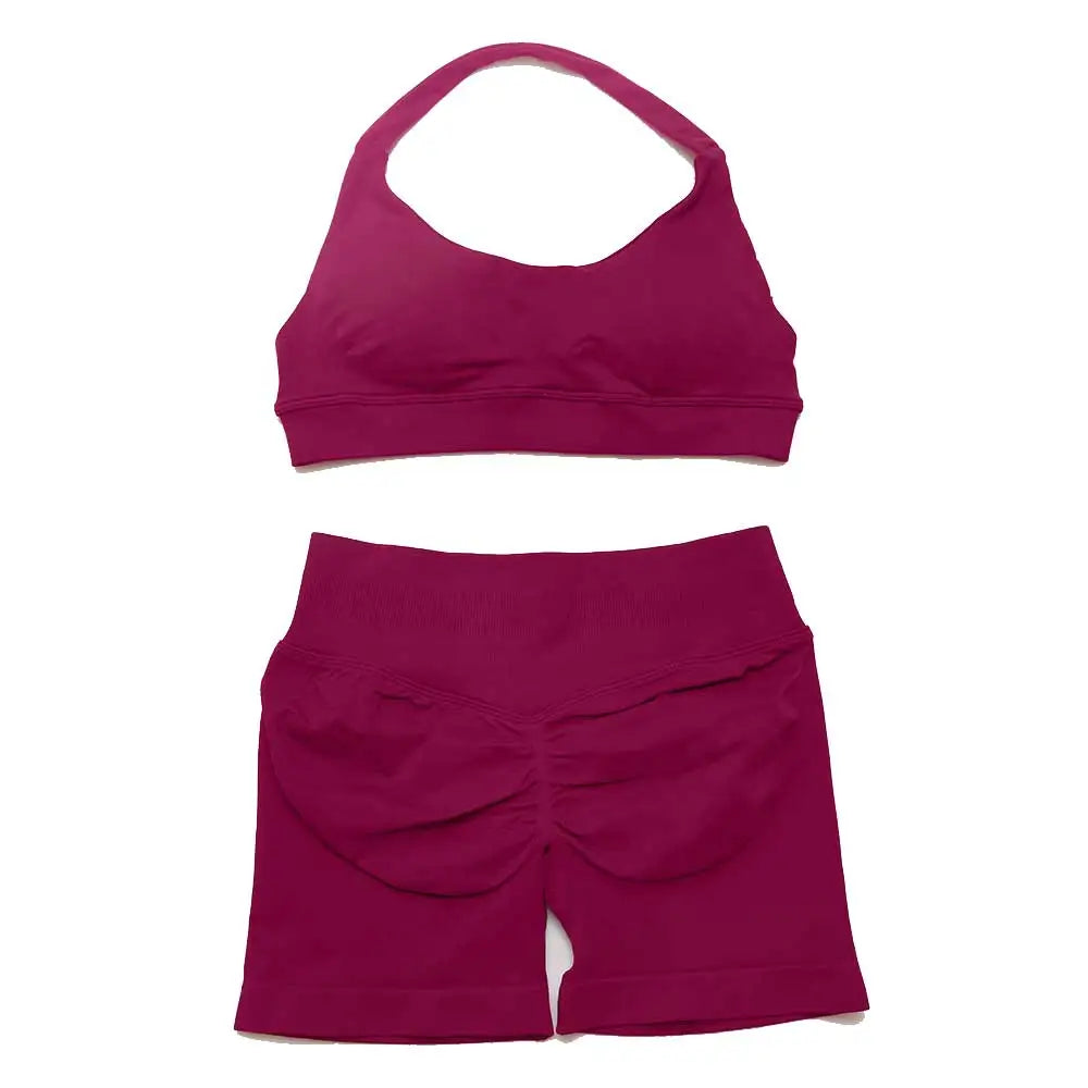 Dfyoga two pieces yoga outfits clothing pants set woman Halter Top sports leggings pant Gym workout sets pilates clothes