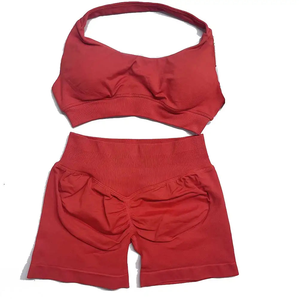 Dfyoga two pieces yoga outfits clothing pants set woman Halter Top sports leggings pant Gym workout sets pilates clothes