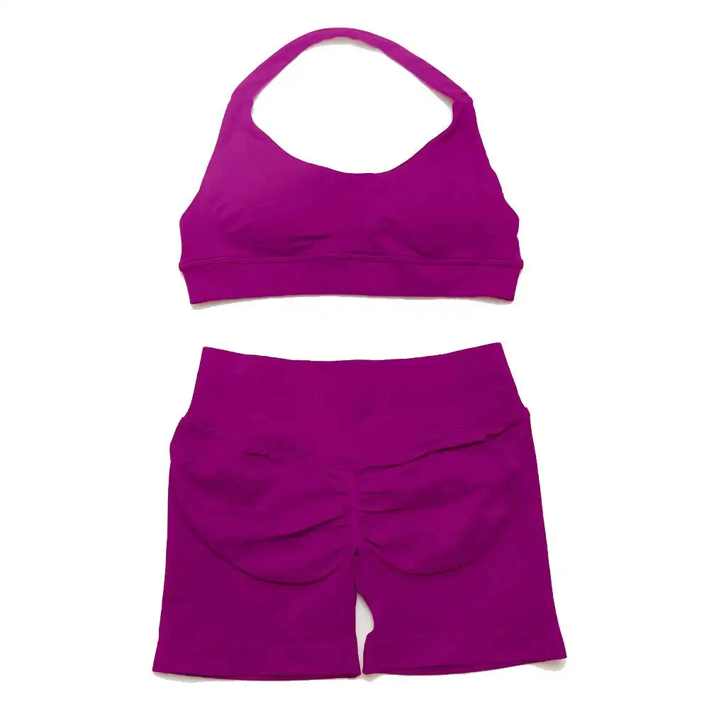 Dfyoga two pieces yoga outfits clothing pants set woman Halter Top sports leggings pant Gym workout sets pilates clothes