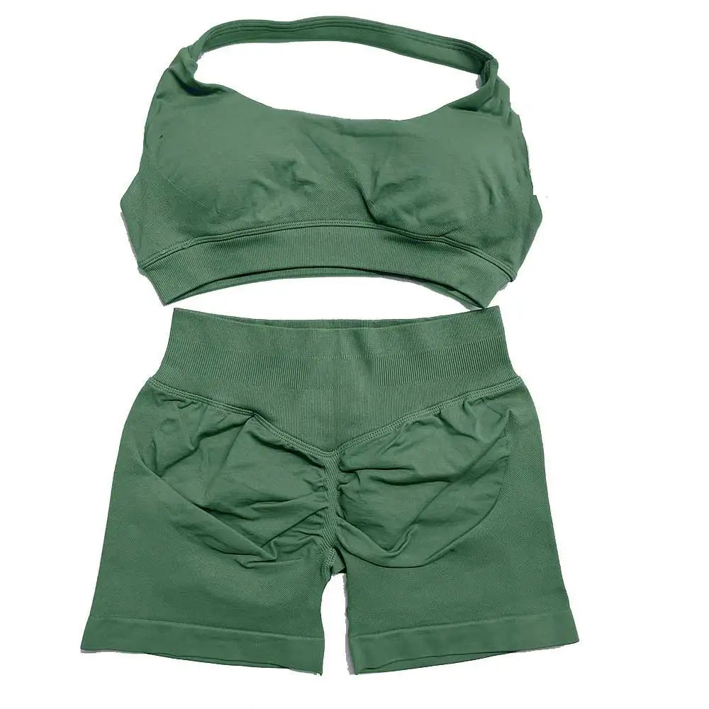 Dfyoga two pieces yoga outfits clothing pants set woman Halter Top sports leggings pant Gym workout sets pilates clothes