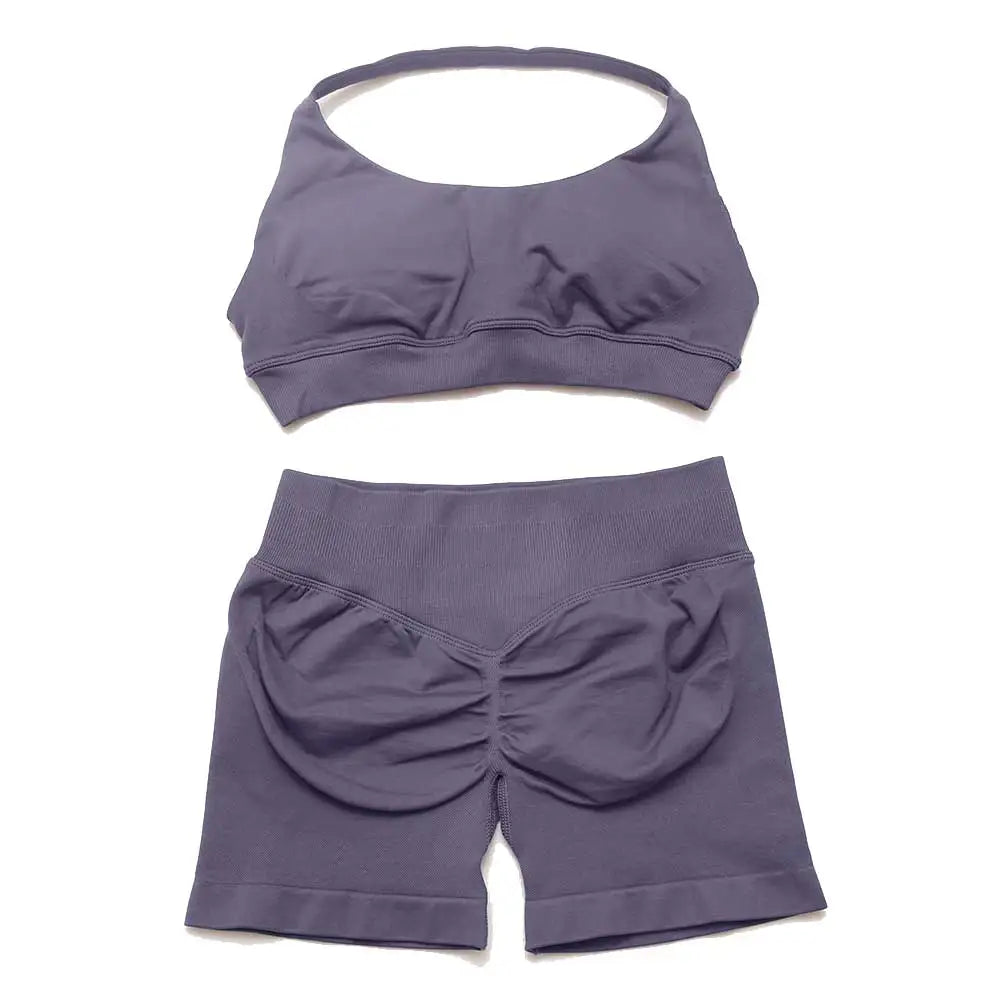 Dfyoga two pieces yoga outfits clothing pants set woman Halter Top sports leggings pant Gym workout sets pilates clothes