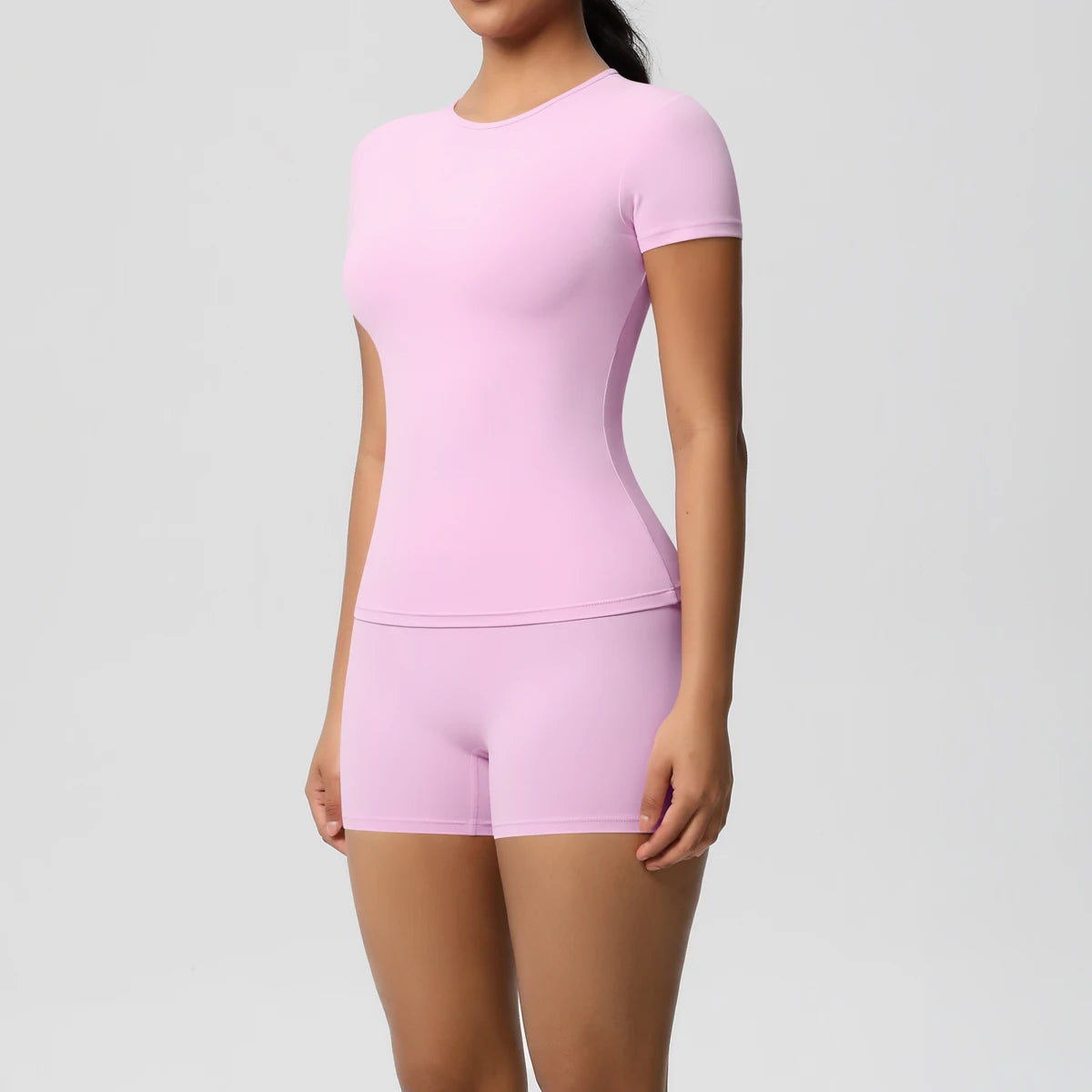 2PCS Yoga Set Gym Clothes Sportswear Yoga Suits For Women Fitness Short Sleeve Crop Top Tracksuits Sports Bra Gym