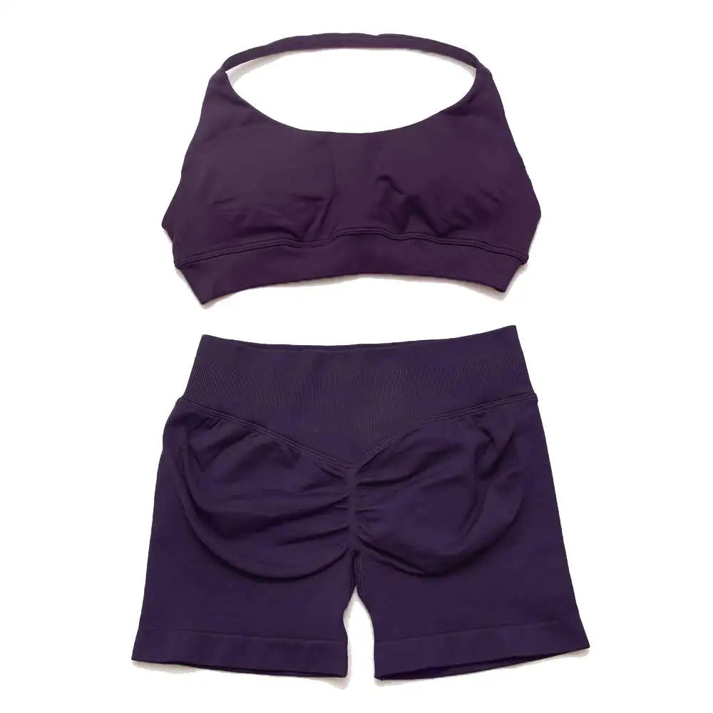 Dfyoga two pieces yoga outfits clothing pants set woman Halter Top sports leggings pant Gym workout sets pilates clothes