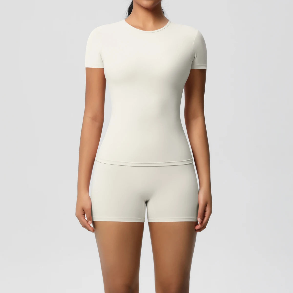 2PCS Yoga Set Gym Clothes Sportswear Yoga Suits For Women Fitness Short Sleeve Crop Top Tracksuits Sports Bra Gym