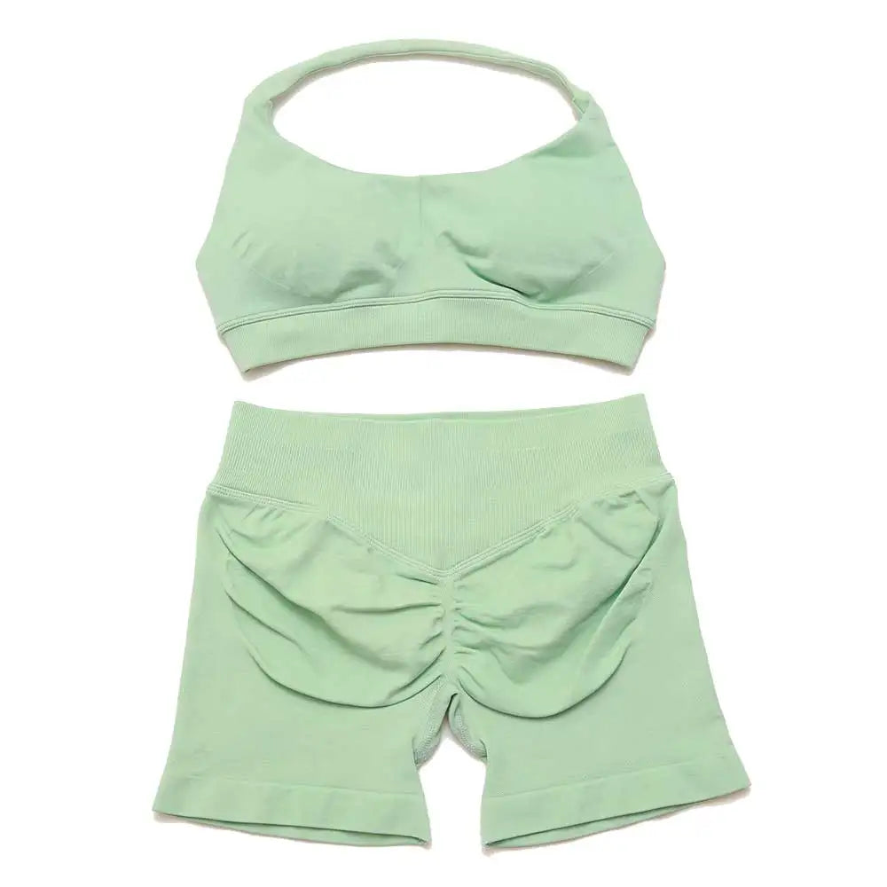 Dfyoga two pieces yoga outfits clothing pants set woman Halter Top sports leggings pant Gym workout sets pilates clothes