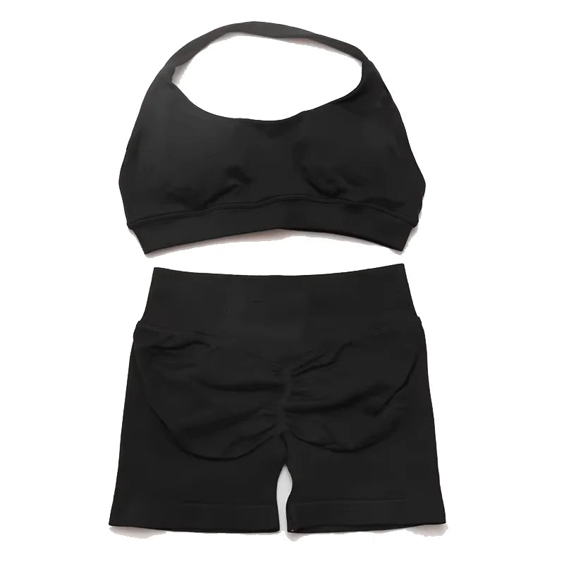 Dfyoga two pieces yoga outfits clothing pants set woman Halter Top sports leggings pant Gym workout sets pilates clothes