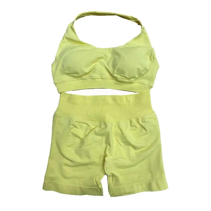 Dfyoga two pieces yoga outfits clothing pants set woman Halter Top sports leggings pant Gym workout sets pilates clothes