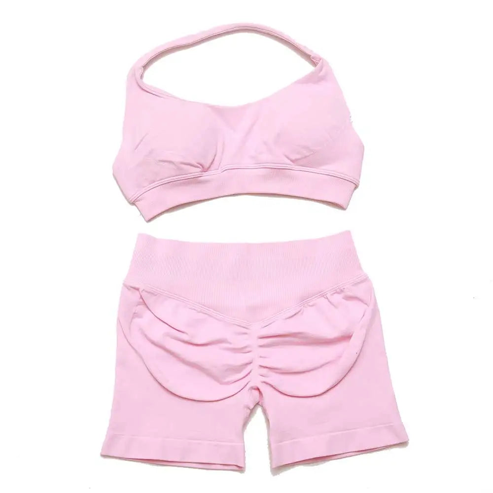 Dfyoga two pieces yoga outfits clothing pants set woman Halter Top sports leggings pant Gym workout sets pilates clothes